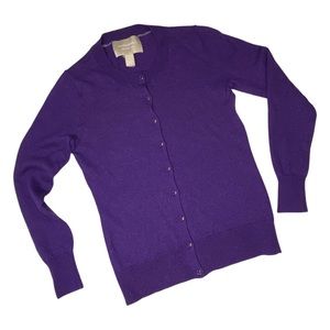 BANANA REPUBLIC 100% Merino Wool Purple Cardigan Size S